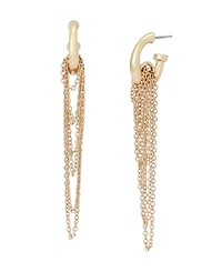 Robert Lee Morris Soho Gold Chain Fringe Huggie Earrings