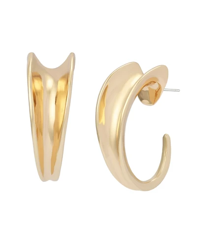 Robert Lee Morris Soho Silver Sculpted Hoop Earrings