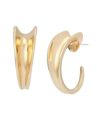 Robert Lee Morris Soho Silver Sculpted Hoop Earrings