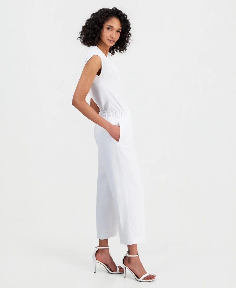 Anne Klein Women's Drawstring Linen-Blend Pants