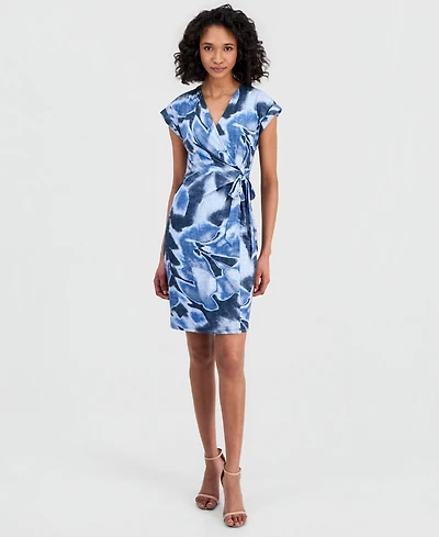 Anne Klein Women's Printed Wrap Sheath Dress