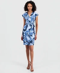 Anne Klein Women's Printed Wrap Sheath Dress