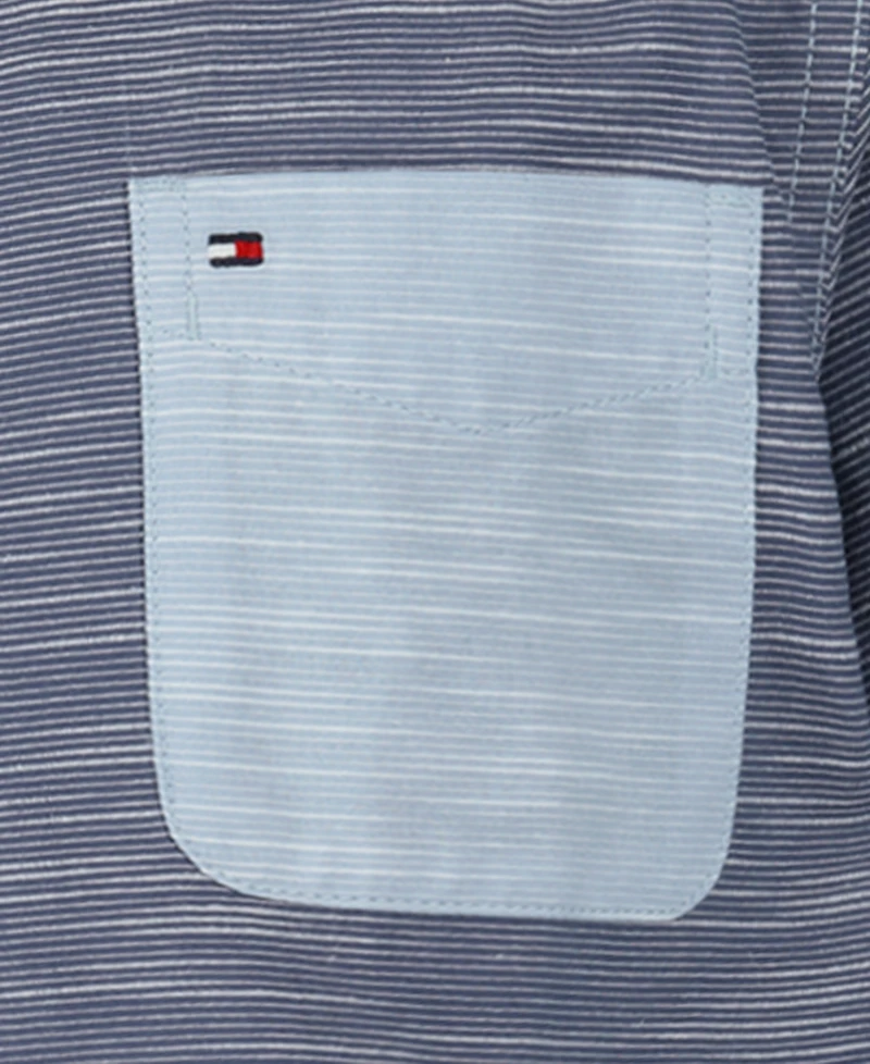 Tommy Hilfiger Boys' 8-20 Textured Party Short-Sleeve Woven Shirt