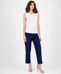 Anne Klein Women's Sleeveless Asymmetric Pleated Top