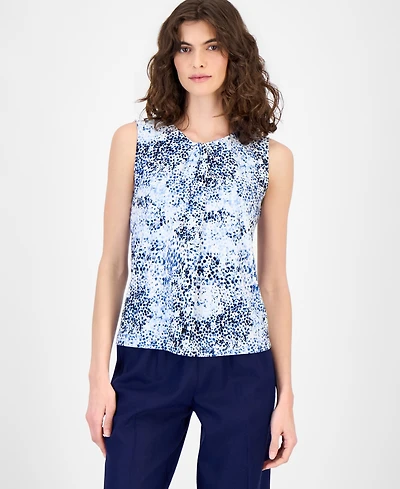 Anne Klein Women's Sleeveless Asymmetric Pleated Top