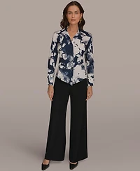 Donna Karan New York Petite Collared Neck Long Sleeves Shirt