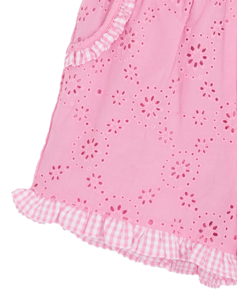 Rare Editions Girls' 2T-6X Gingham Top And Eyelet Shorts, 2-Piece Set