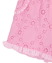 Rare Editions Girls' 2T-6X Gingham Top And Eyelet Shorts, 2-Piece Set