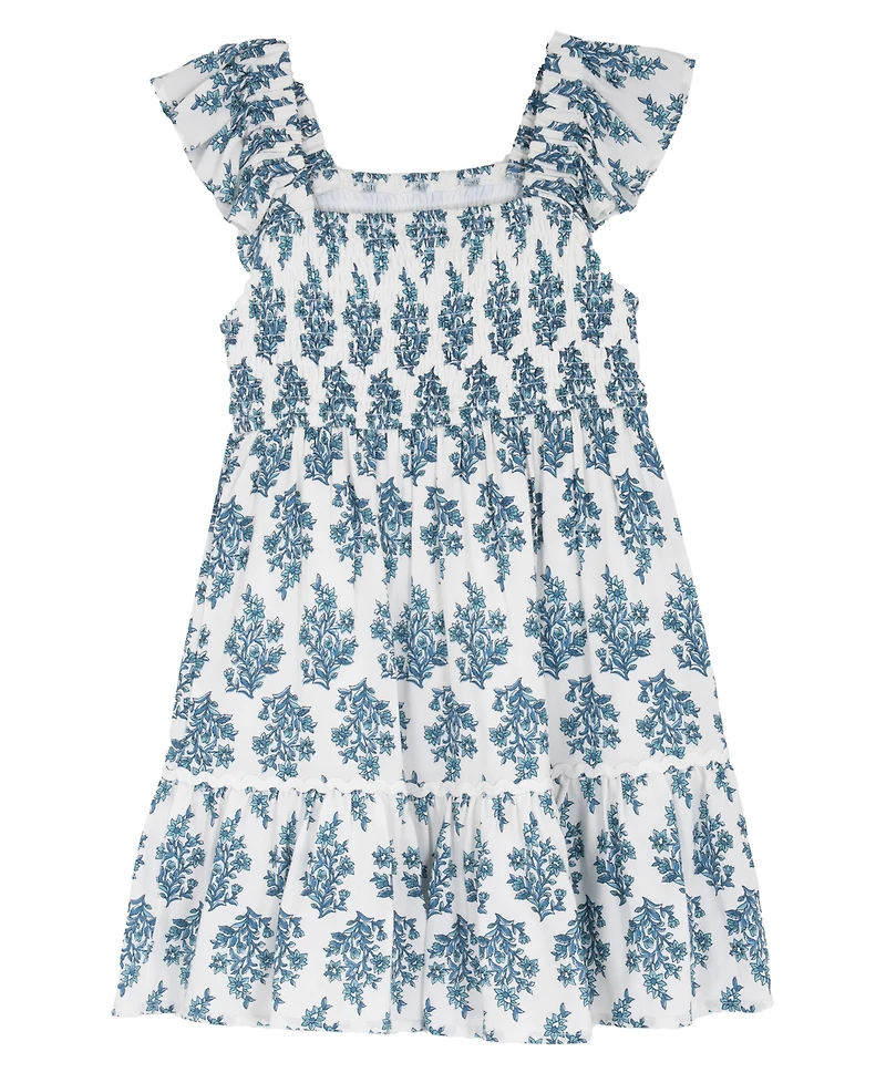 Rare Editions Girls' 2T-6X Printed Square Neck Dress
