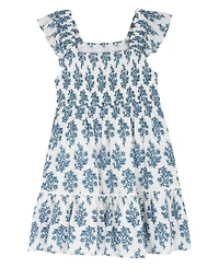 Rare Editions Girls' 2T-6X Printed Square Neck Dress