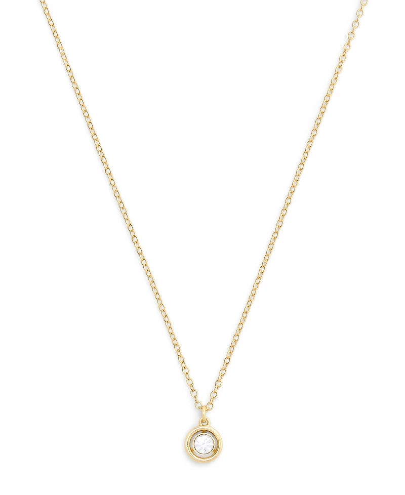 Coach Faux Stone Halo Circle Pendant Necklace