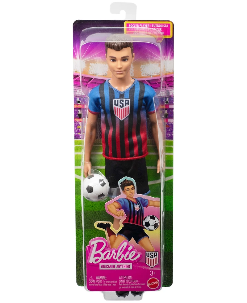 Barbie Careers Ussf Soccer Fashion Ken Doll Dressed in Removable Sport Outfit