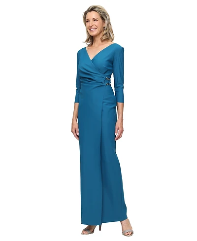 Alex Evenings Women's V-Neck Cascade Ball Gown