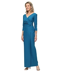 Alex Evenings Women's V-Neck Cascade Ball Gown