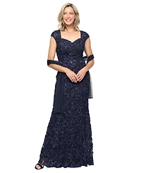 Alex Evenings Women's Sequined Soutache Mermaid Gown
