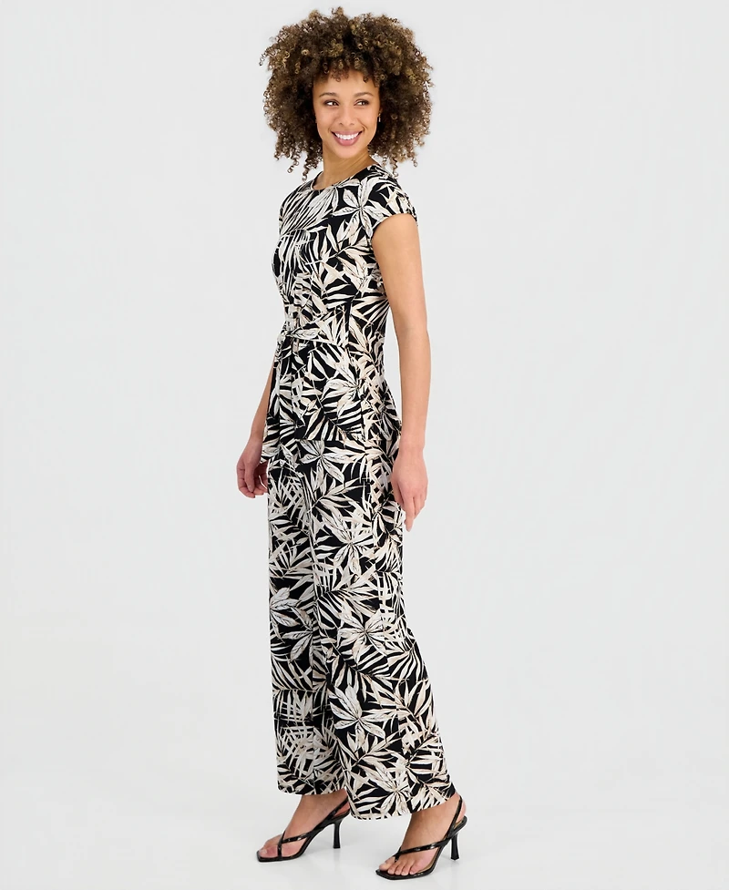 Kasper Women's Printed Wide-Leg Pull-On Pants