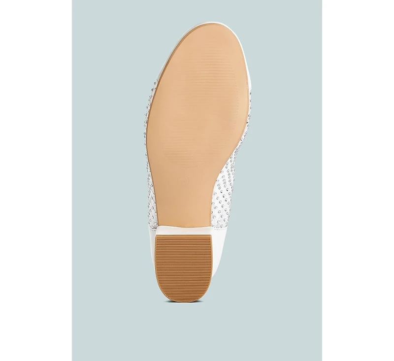 Tudum Rhinestone Detail Mesh Ballerinas