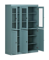 Palace Imports 100% Solid Wood 48.5" Pantry China Cabinet with Clear Glass, Shaker Doors & Adjustable Shelves