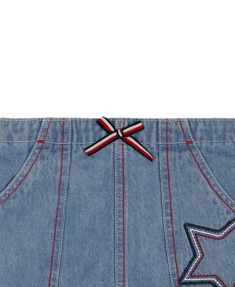 Tommy Hilfiger Girls' 4-6X Crewneck T-Shirt and Front Waist Skort, 2-Piece Set