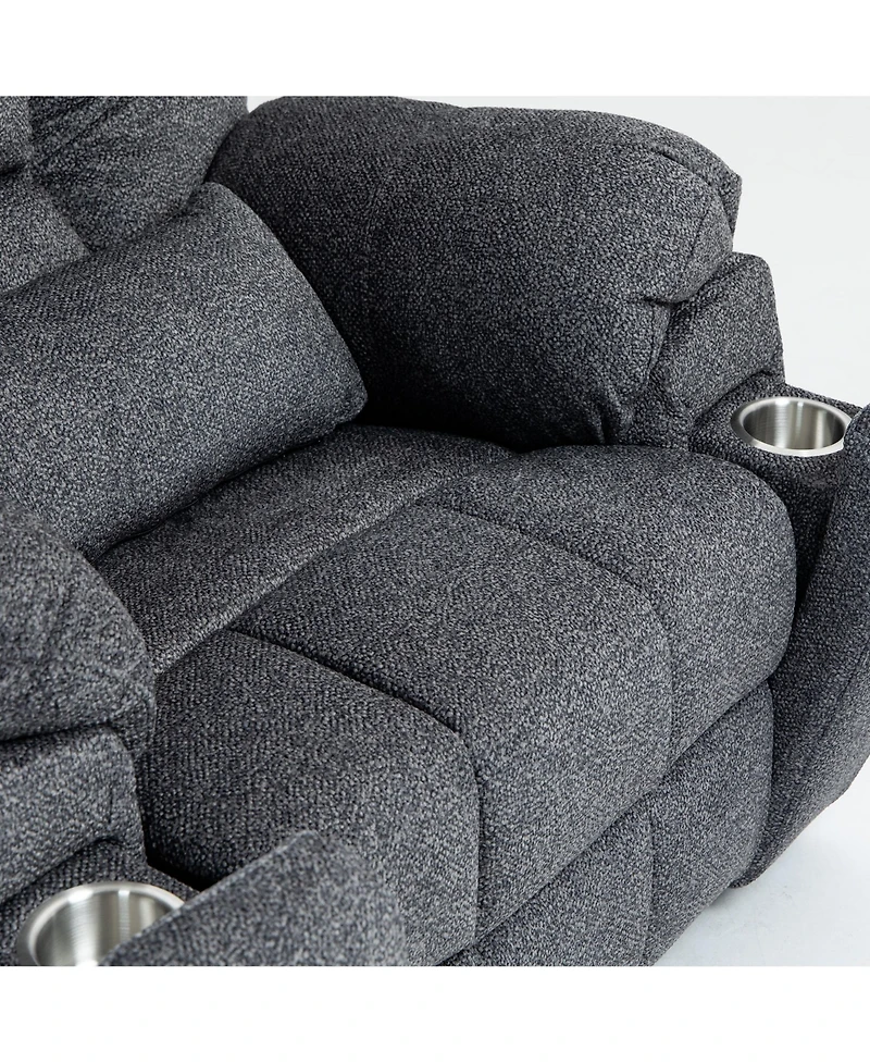 Boyel Living Velvet Electric Lift Recliner with Heating and Massage, Power Lift Sofa Chair with 2 Pocket Cup Holders, 2 Remote Controls, 4 Okin Motors