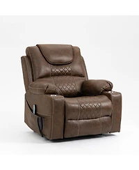 Boyel Living Leather Recliner Chair with 2 Cup Holder, Lounge Power Lift Relax Sofa