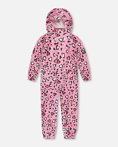 Deux par Baby Girls Rain One-Piece Polyurethane Pink Heart Print
