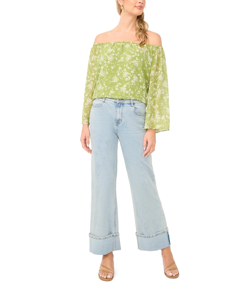 1.state Women's Off The Shoulder Long-Sleeve Top