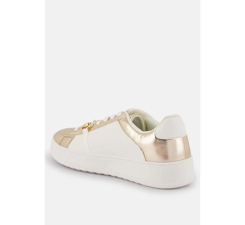 Women Nemo Contrasting Metallic Faux Leather Sneakers