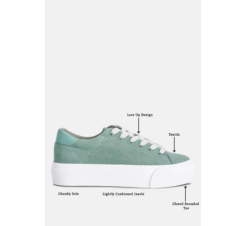 hyra solid flat form canvas sneakers