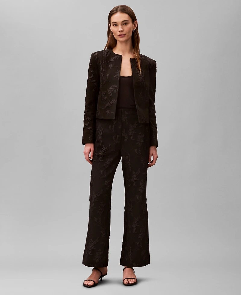 Calvin Klein Women's Novelty Crewneck Cropped Jacket