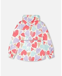 Deux par Big Girls Two-Piece Mid-Season Outerwear Set White Heart Print