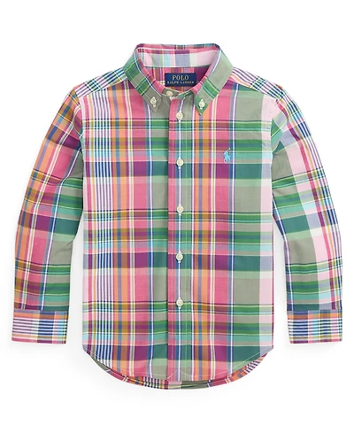 Polo Ralph Lauren Boys' 2-7 Plaid Button-Down Poplin Shirt