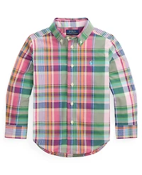 Polo Ralph Lauren Boys' 2-7 Plaid Button-Down Poplin Shirt