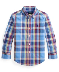 Polo Ralph Lauren Boys' 2-7 Plaid Button-Down Poplin Shirt