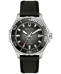 Bulova Men's Marine Star Series B Automatic Black Silicone Rubber Watch 45mm