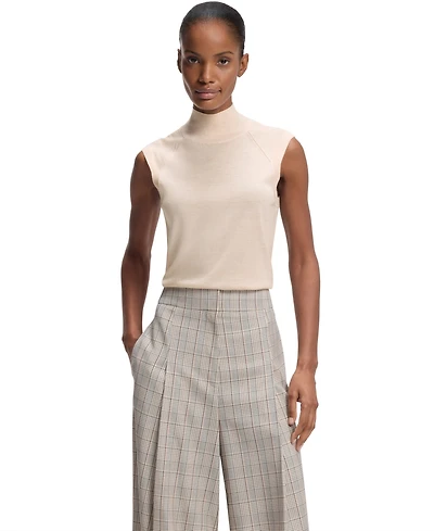 Boss by Hugo Women's Merino Wool Sleeveless Mock Neck Top