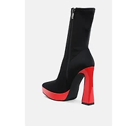 Rabha Contrasting Platform Detail Sock Boots