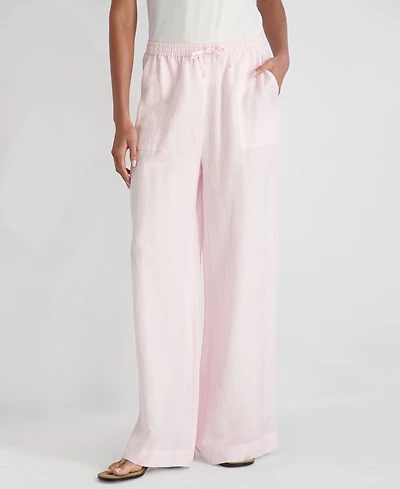 French Connection Women's Cooper Linen-Blend Wide-Leg Pants