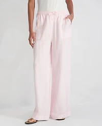 French Connection Women's Cooper Linen-Blend Wide-Leg Pants