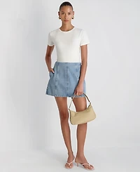 French Connection Women's 90s Denim Multi Seam Mini Skirt