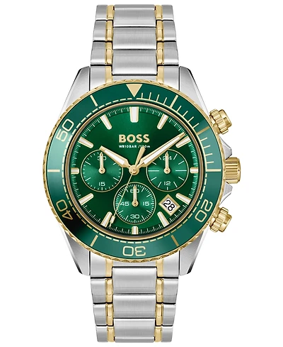 Hugo Boss Men's Sealiner Quartz Chrono Two Tone Stainless Steel Watch, 44mm