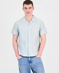 Guess Men's Seersucker Woven Shirt