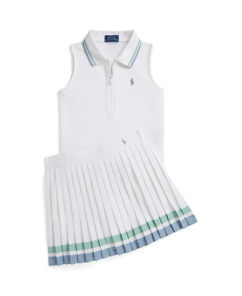 Polo Ralph Lauren Girls' 7-16 Stretch Mesh Half-Zip Boxy Shirt