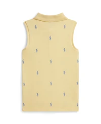 Polo Ralph Lauren Girls' 7-16 Four-Button Placket Pony Stretch Mesh Shirt