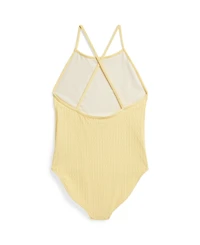 Polo Ralph Lauren Girls' 7-16 Mini-Cable Jacquard Round Neck One-Piece Swimsuit