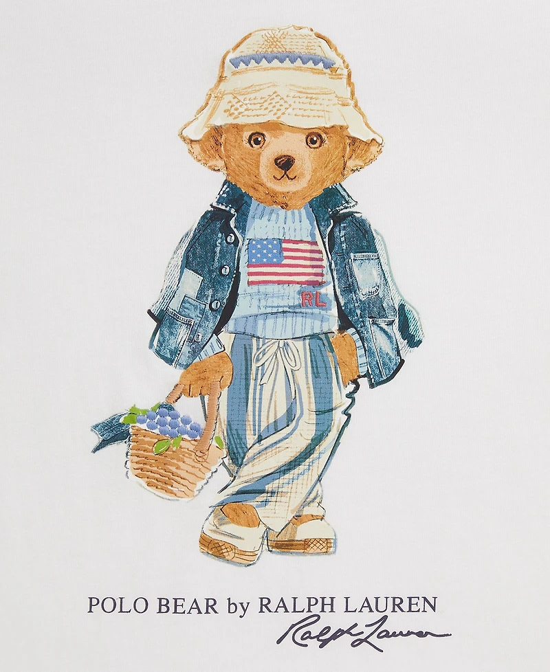 Polo Ralph Lauren Girls' 7-16 Bear Crewneck Jersey T-Shirt