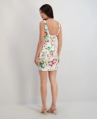 Siena Women's Printed Square Neck Short Dress