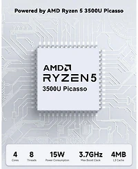 Nimo 15.6 Fhd Ips Laptop-Computer Amd Ryzen 5 3500U 16GB Ram 512GB Ssd 3.7GHz