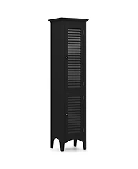 Volenca Tall Bathroom Storage Cabinet, Shutter Doors, Adjustable Shelf, Freestanding