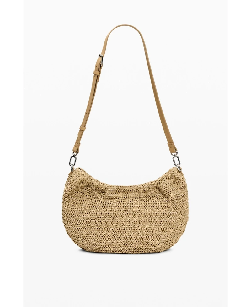 Desigual Women's Medium oval raffia bag with charms